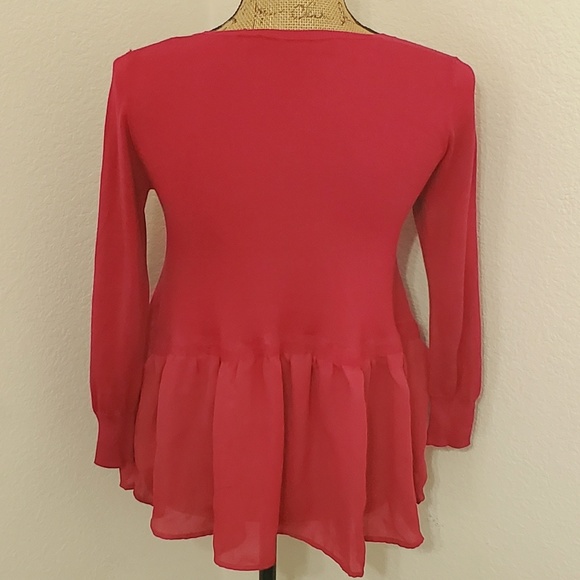 •French Connection•Deep red l/s  vneck•Small•EUC - Picture 4 of 16